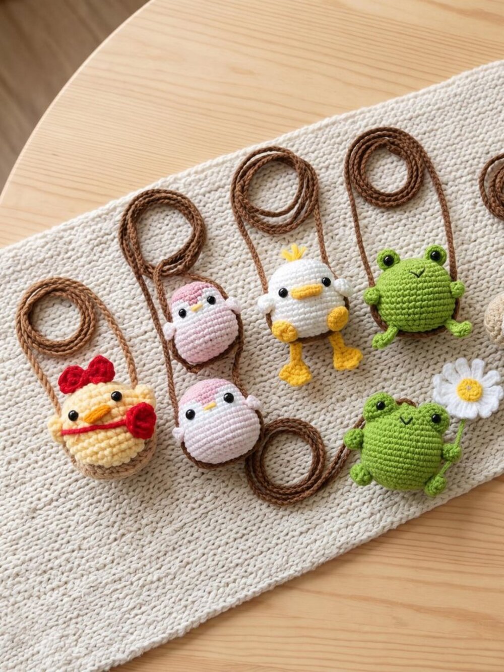 Crochet Animal Car Hanger, Handmade Swing Ornament (Price for 1)